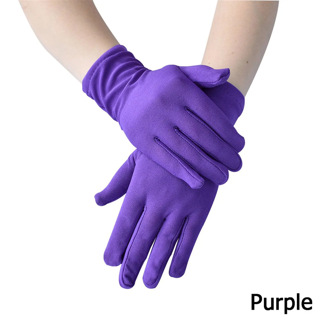Woman Gloves Work Gloves Milk Silk  Gloves Solid Color Non-Slip Household Gloves Breathable Serving Waiters Mittens