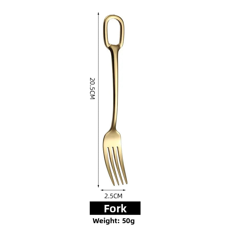 Western Dining Utensils Three-Piece Set Steak Knife Fork Soup Spoon Stainless Steel Cutlery Dishwasher Safe Dinnerware Set