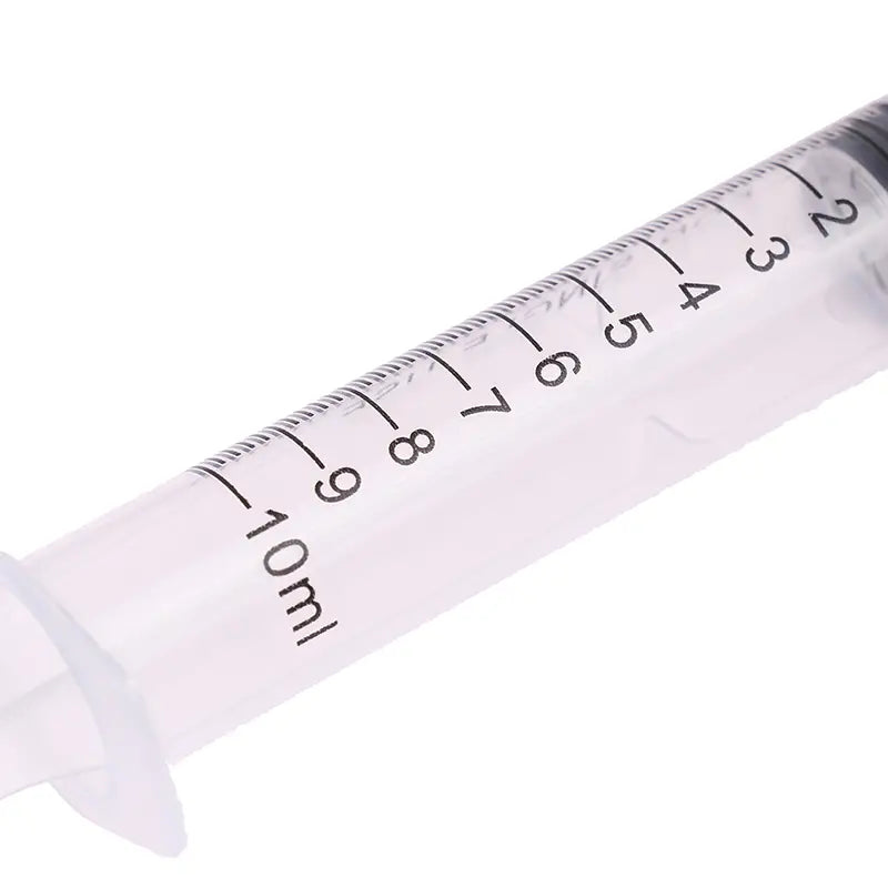 clear plastic 10ml oral syringe with black measurement markings for precise dosing in pet oral syringe set 1ml 3ml 5ml with silicone nipple feeder