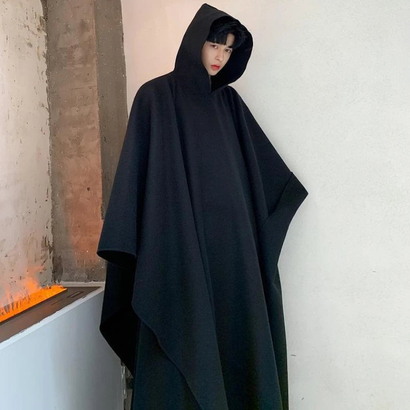 Hooded Trench Coat New Spring and Autumn Yamamoto Style Dark Personality Medium and Long Super Loose Jacket