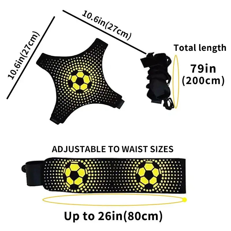 Football ball control training equipment kicking volleyball throwing single player practice adjustable waist belt elastic band