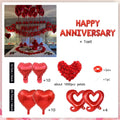 Happy Anniversary Decoration, Red Heart Balloon, Happy Anniversary Banner, Rose Petals, Wedding, Valentine's Day Romance