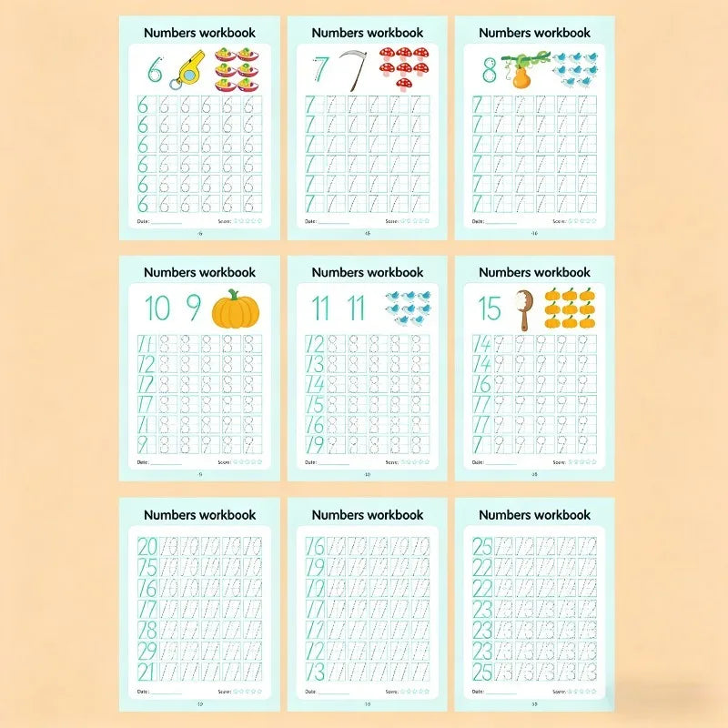 48Page Numbers 0-100 Practice Book Handwriting Practice Book、Math Learning Copybook 、Math for Homework  Back to School Supplies