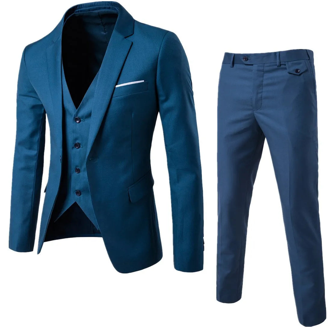 Mens Wedding Two Piece Suit Groom Best Man Slim Casual Dress