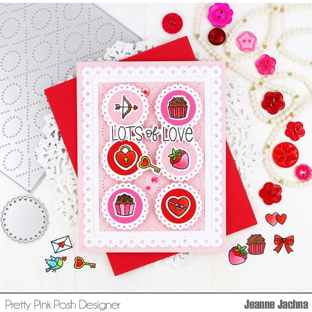 Valentine's Day Heart Love Letter Phrase Grid & Heart Pattern Embossing Metal Cutting Dies Clear Stamps Set for DIY Scrapbooking