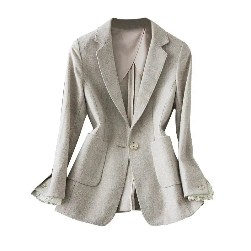 2025 New Women Blazers Jackets Long Sleeve Elegant Office Lady Fashion Outerwear Vintage Fashion Single Breasted Female Coats