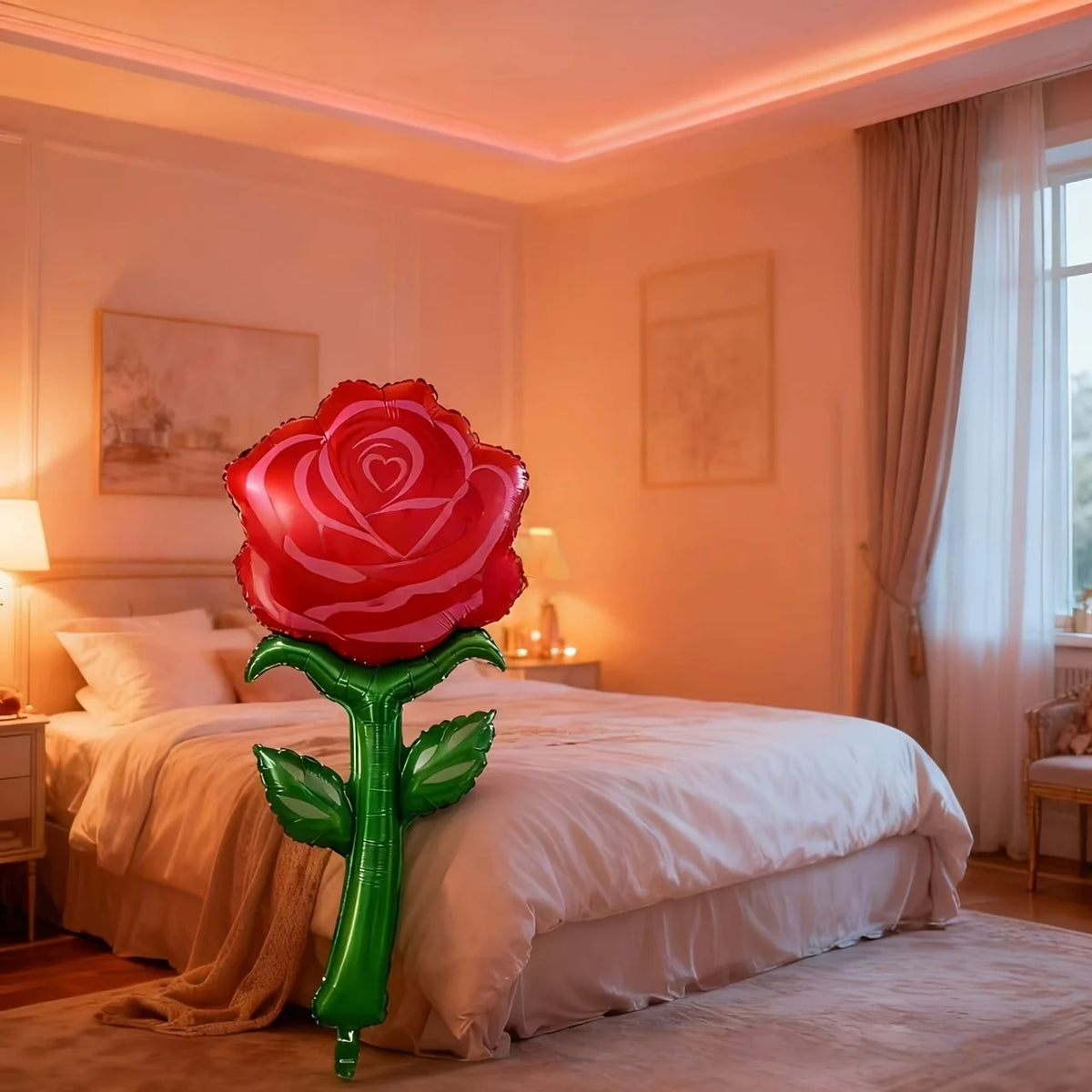1pc Large Simulation Rose Balloon Anniversary Wedding Birthday Party Decoration Photography Props Room Decoration Flower Ballon