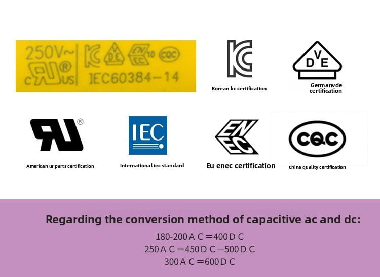Yellow rectangular label with embossed certification markings on the back side of a 5-way speaker crossover high power KTV stage audio device.