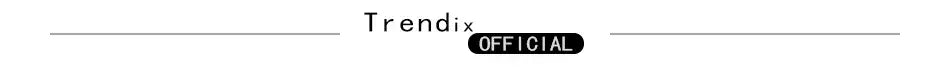 Logo officiel Trendix en texte noir sur fond blanc pour la page produit du blazer en velours noir à boutons dorés.