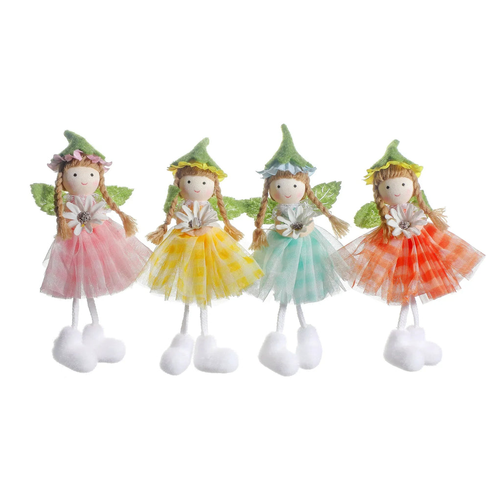 2025 Easter Long Legs Flower Fairy Angel Elf Rabbit Dolls Home Hanging Ornaments Spring Easter Party Supplies Kids Birthday Gift