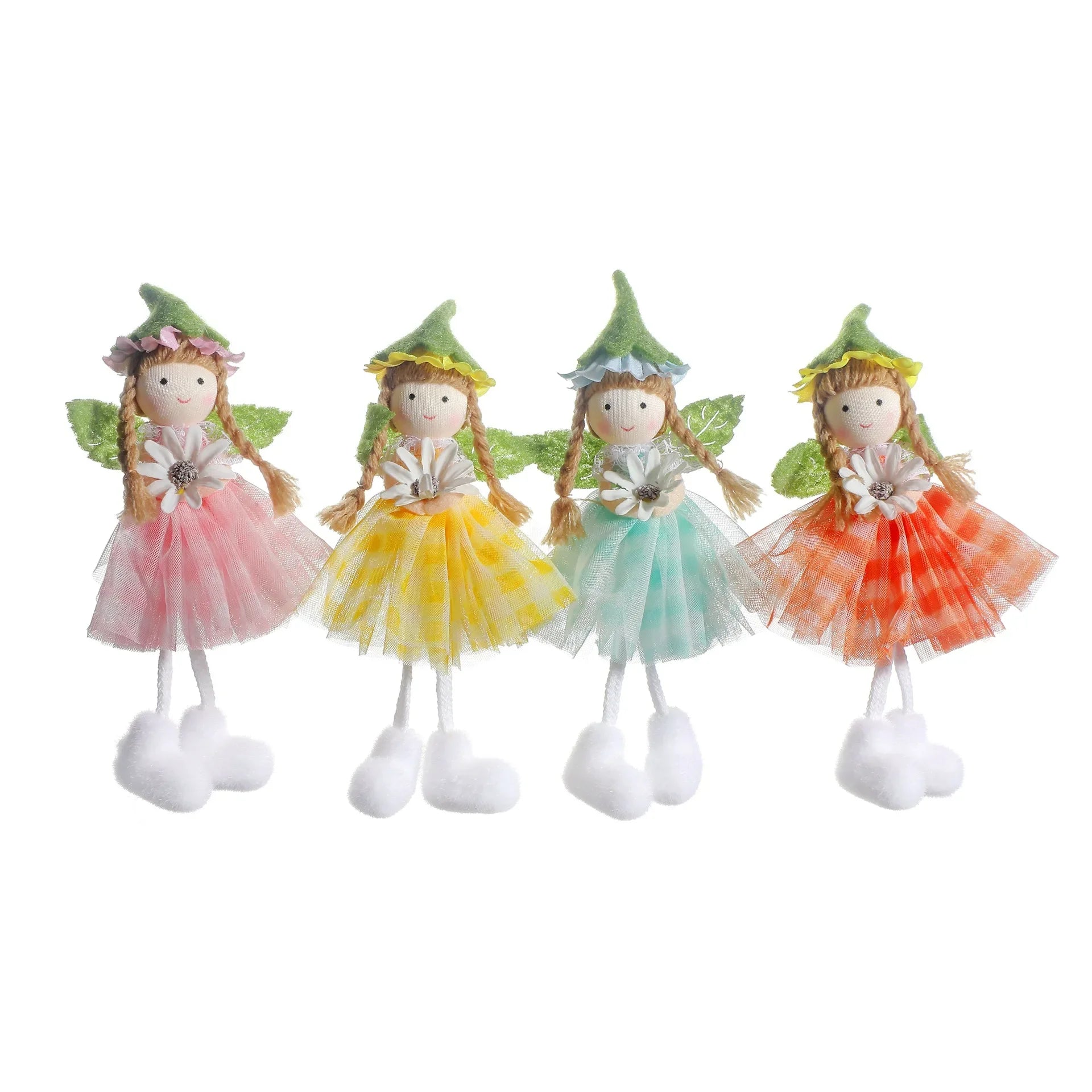 2025 Easter Long Legs Flower Fairy Angel Elf Rabbit Dolls Home Hanging Ornaments Spring Easter Party Supplies Kids Birthday Gift