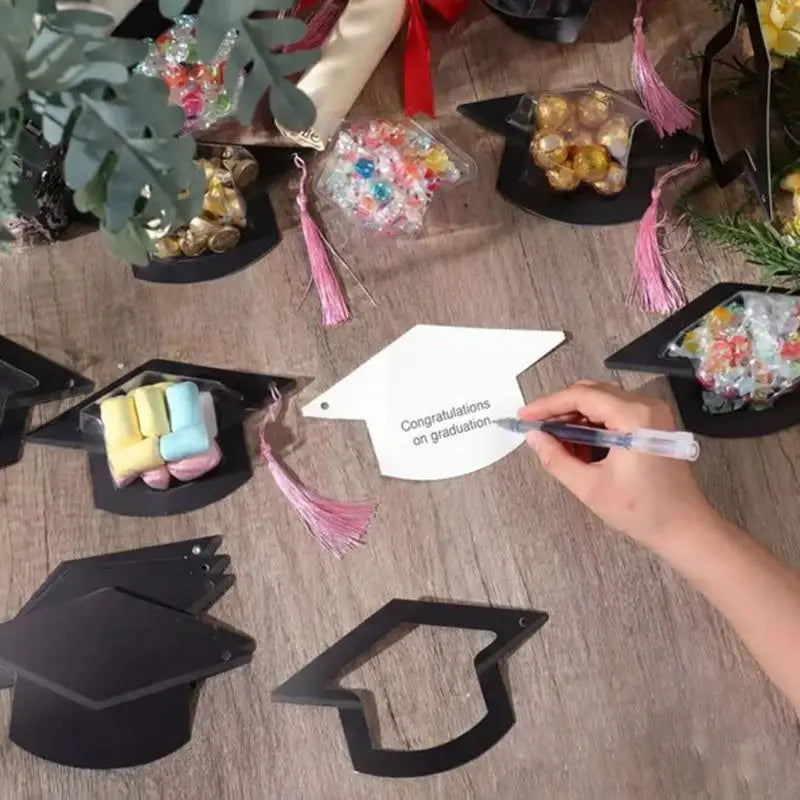 Graduation Cap Candy Card Unique DIY Graduation Party Supplies Handcrafted Gift Cards for Class of 2024 Ceremony Banquet