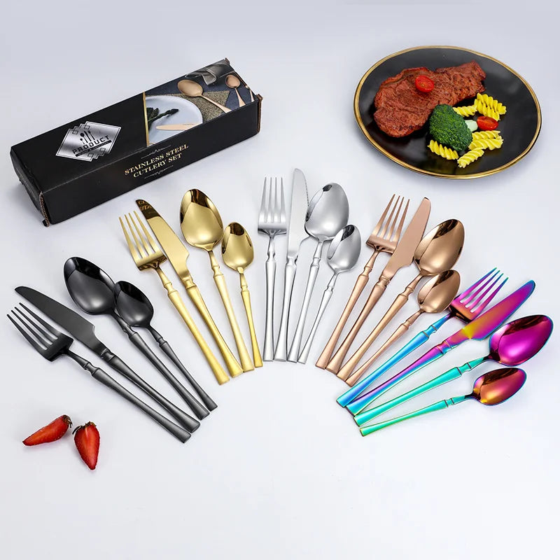 Judaica Dinnerware Set Stainless Steel Steak Knife Fork Coffee Spoon Teaspoon Flatware Dishwasher Safe Kitchen Tableware