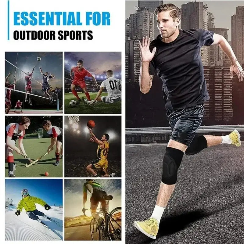 Bande de maintien pour genou noire, conçue pour l’ensemble de sport deux-pièces pour homme, d’été, offrant compression et stabilité pendant les activités sportives