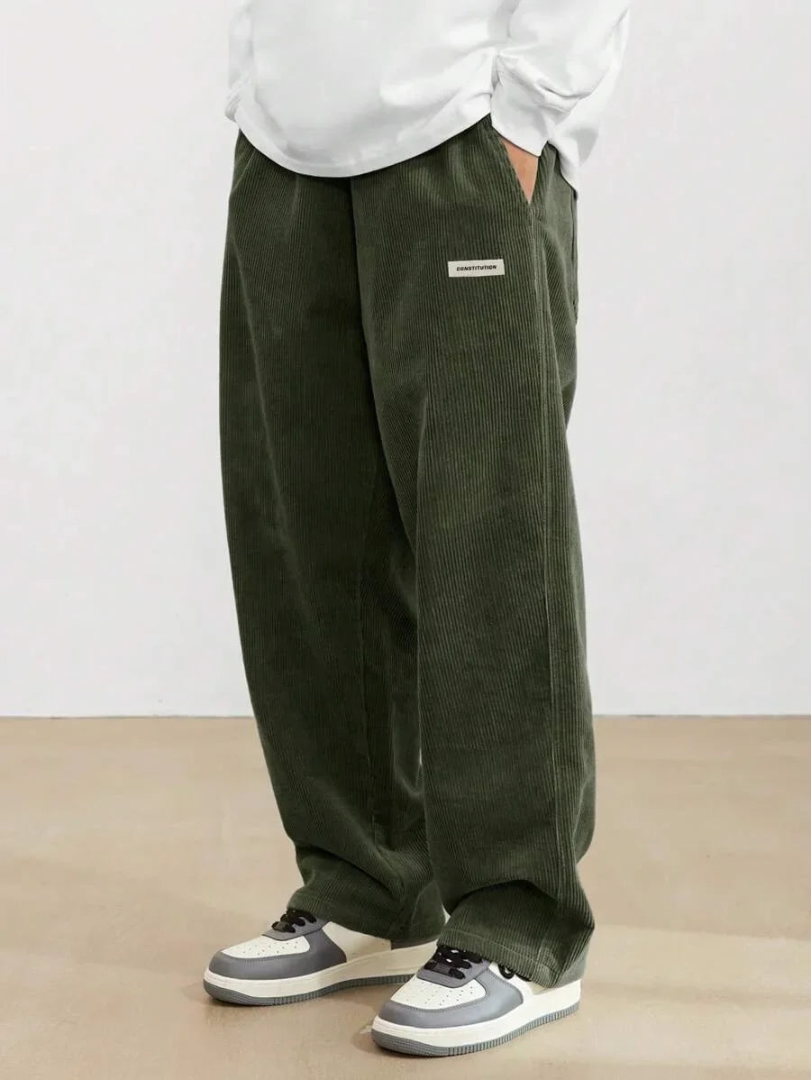 Corduroy Pants Men Clothing Sweatpants Loose-Fit Casual Pants Man Baggy Hosen Regular Length Trousers Men Cargo Pants Women