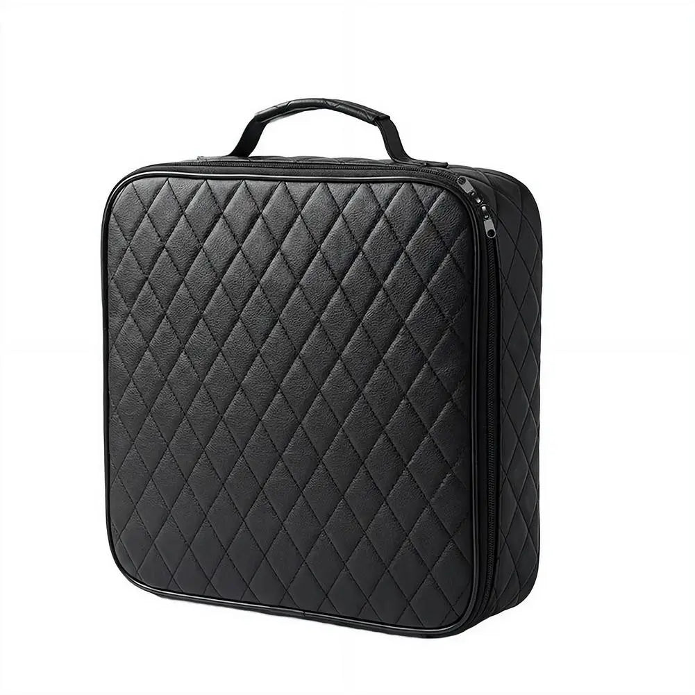 Bolsa de almacenamiento de cables de carga para vehículos eléctricos, de cuero acolchado negro, con asa superior y cierre con cremallera para la organización del automóvil.