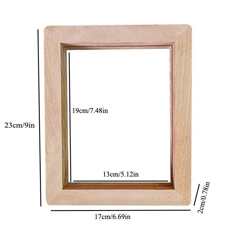Wood Picture Frame Brightness Lamp Decor Creative DIY Wooden Photo Frame with LED Night Light Family Lover Gift