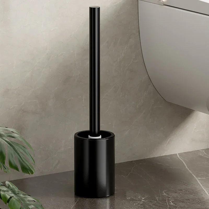Bathroom Toilet Brush Holder Cleaning Tools Space Aluminum Wall Mounted No Drill Vertical Toilet Brush Bathroom Accessories