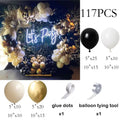 Birthday Party Balloons Garland Arch Black Gold Latex Balloon Kit 40th Birthday Decor Globos Graduation New Year 2024 Decoration