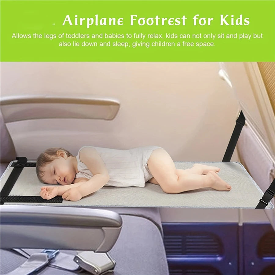 Kids Travel Airplane Bed Baby Foot Rest Hammock Portable Seat Extender Toddler Airplane Leg Rest Pedal Bed Travel Flying Essenti