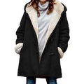 Winter Women's Sherpa Jacket Casual Trendy Warm Fleece Lined Pocket Overcoat Hooded Parka Toggle Buttons Coats Velvet Outerwear