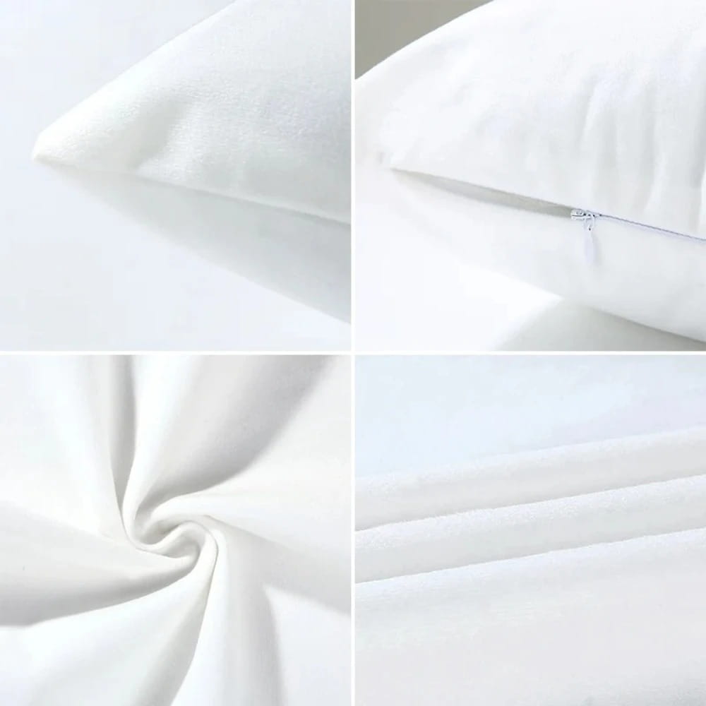white plush boho geometric throw pillow cover set of 4 with soft smooth fabric and subtle sheen