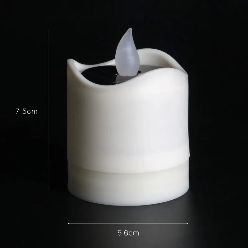 Solar Energy LED Light Candle Lamp Waterproof Nightlight for Home Decoration Yellow Flameless Fake Electronic Candle