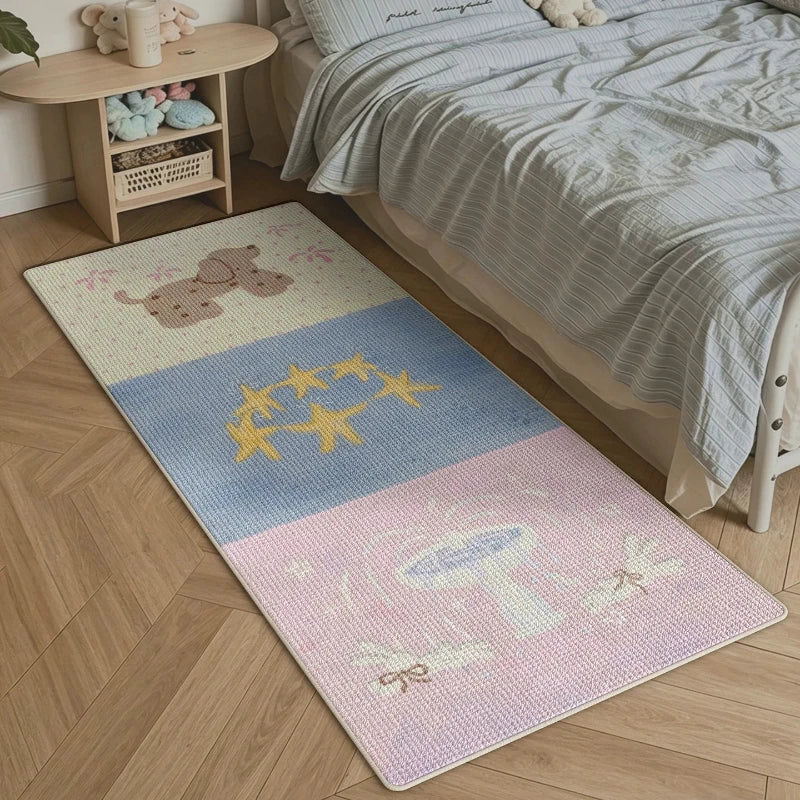 Bedroom Bedside Rug Soft Comfortable Floor Mat Dopamine Animal Print Carpet Sweet Girl Home Decor Rugs Alfombra de dormitorio
