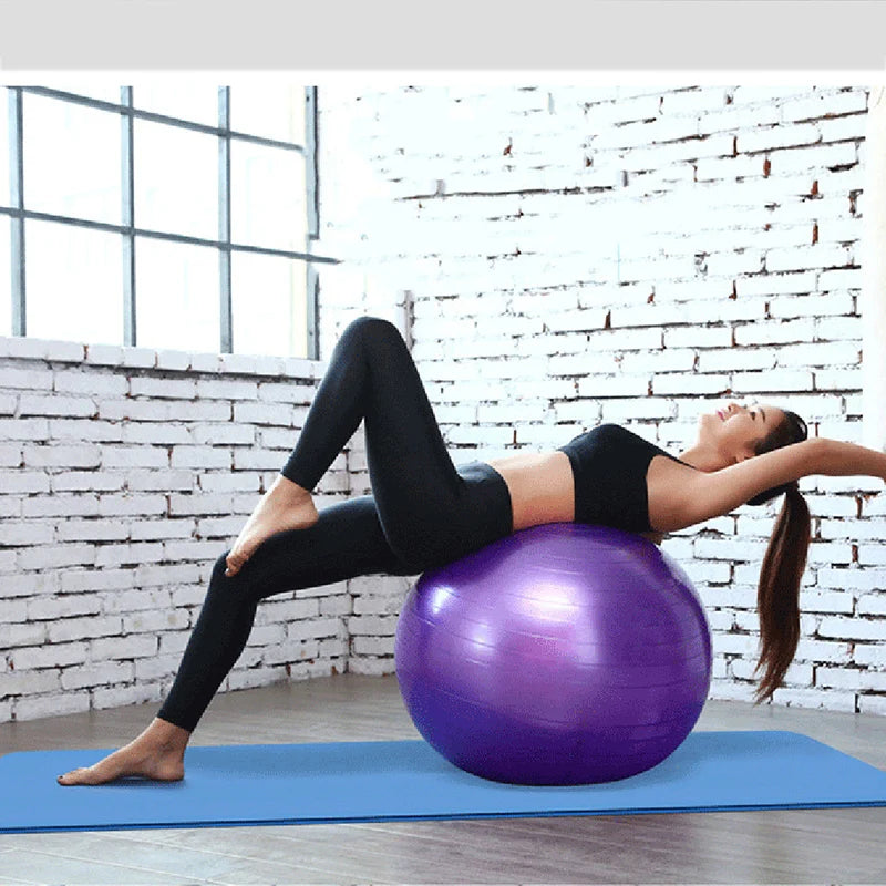 45CM Anti-Burst Yoga Ball Thickened Exercise Ball for Pilates Balance Stability Workout Pregnancy Birthing Physical Therapy