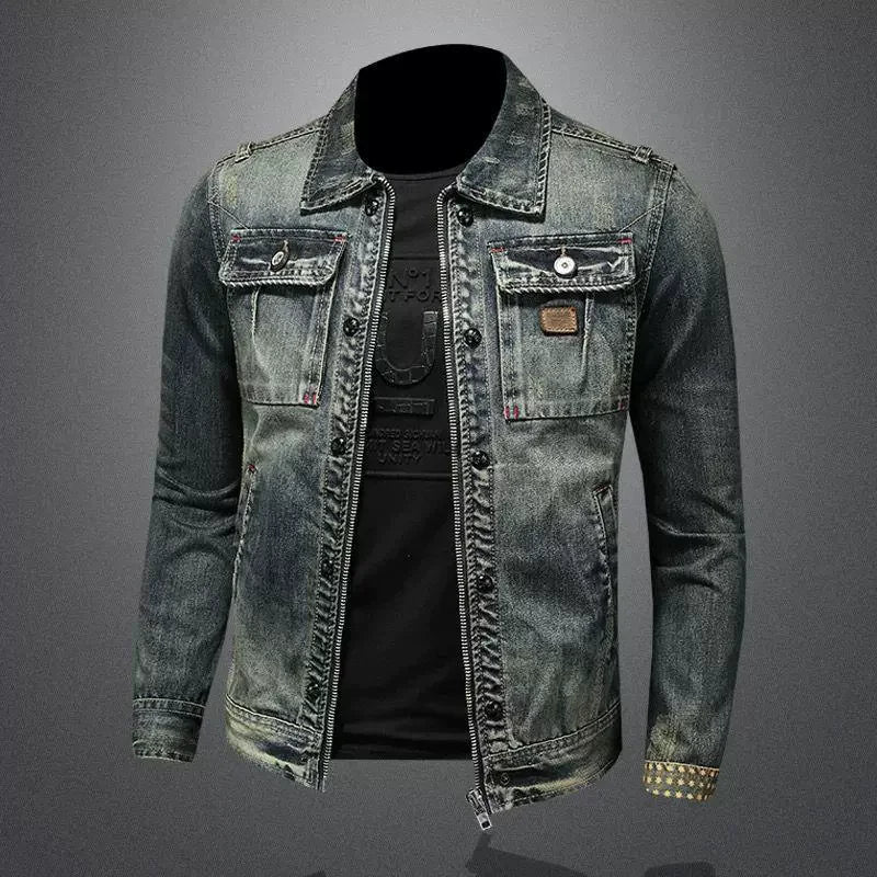 2025 new denim jacket manFashion Trench Coat Trend Jacket Men's Casual jackts men classic style denim Coat male Outwear Trendy