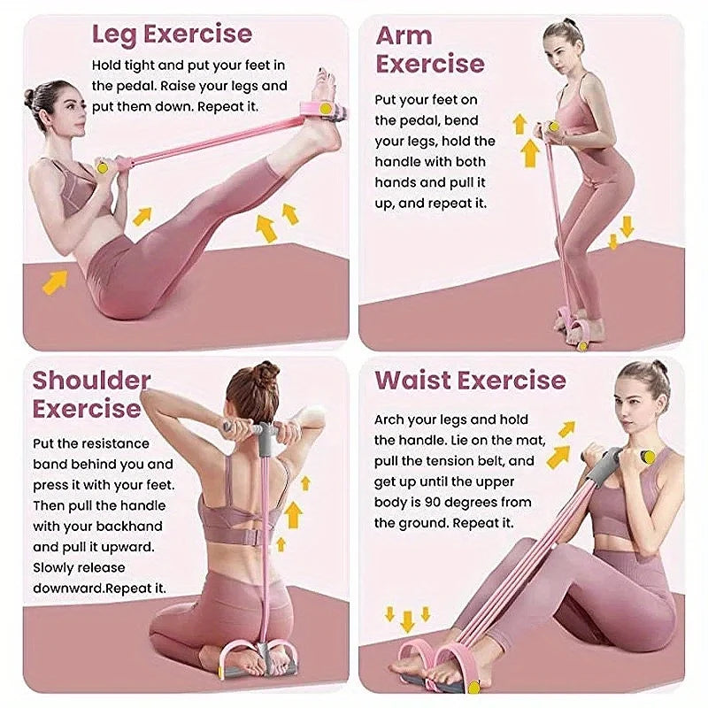 6 Tubes Resistance Band Set Multifunctional Workout Exercise Bands with NBR Comfort Handles Home Fitness Training Equipment