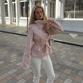 Women's New Short Trench Coat Women's Stand-up Collar Double-breasted Lace-up Waist Jacket