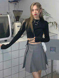 Long Sleeve T-shirts Women Design Sexy Crop Ins Prevalent Bandage Tops Harajuku Ulzzang Street Spring Female Ropa Hot Skinny New