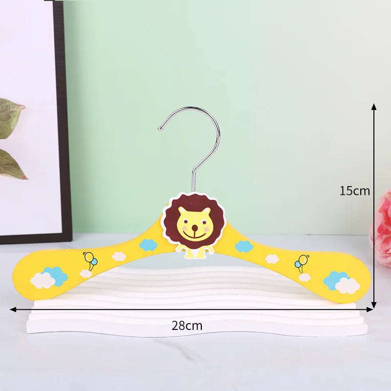 Cartoon Wooden Baby Clothes Hangers,Closet Costume Rack,Mini Kids Toddler Closet Organizer Room Decor for Children Present