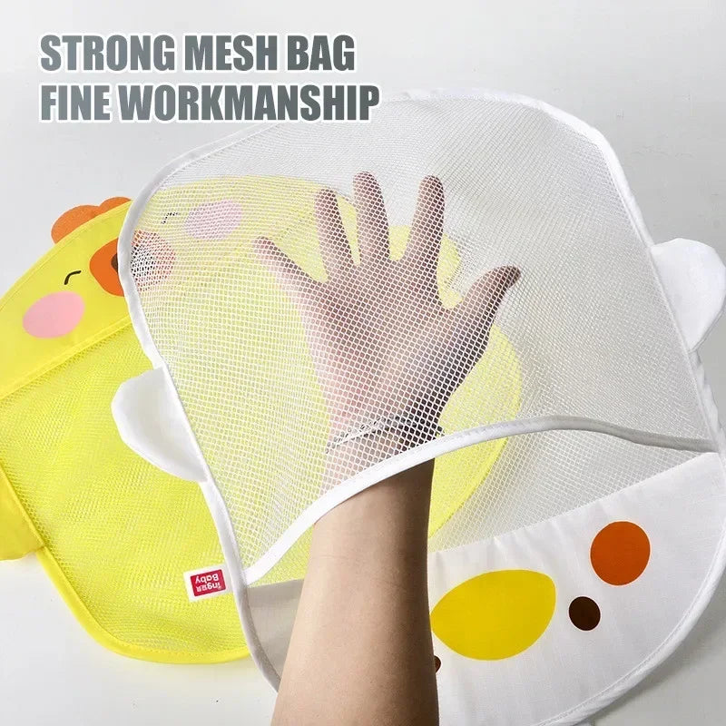 Baby Shower Bath Toys White Baby Kids Toy Storage Mesh with Strong Suction Cups Toy Bag Net Bathroom Organizer for Kids Toddlers