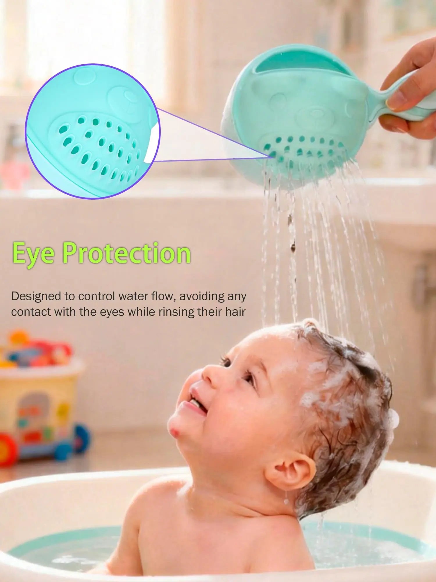 Bath Head Wash for Baby Shampoo Cup Baby Bath and Toddler Bath Toys Rinse Cup Eye Protection