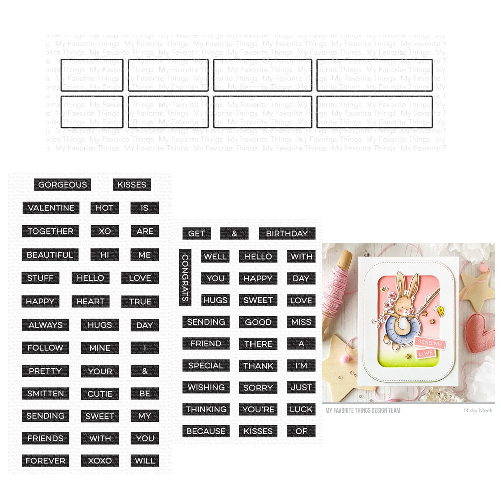 Valentine's Day Label Maker Love Sentiments Clear Stamps and Cutting Dies Scrapbooking for New Paper Making Frames Card