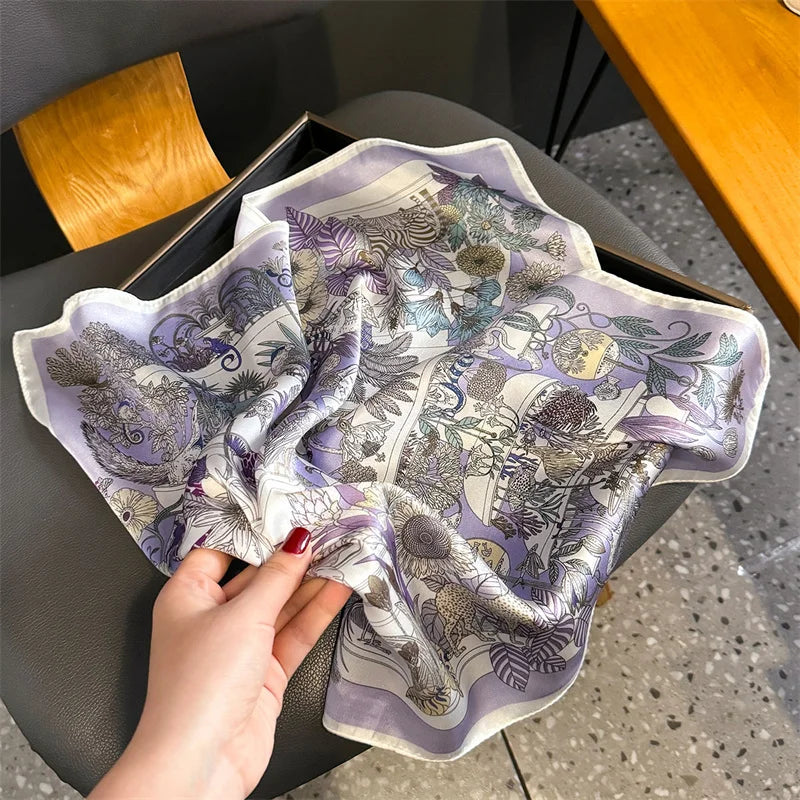 100% Silk Scarf Square Scarves for Women Wrap Kerchief  Mulberry Silk Bandana Fashion Luxury High Quality Headband Hijab