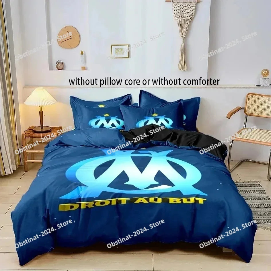 M-marseille Fashion Digital printed Bedding set for Adult and boys bedroom，Duvetcover Pillowcase Double bed full size