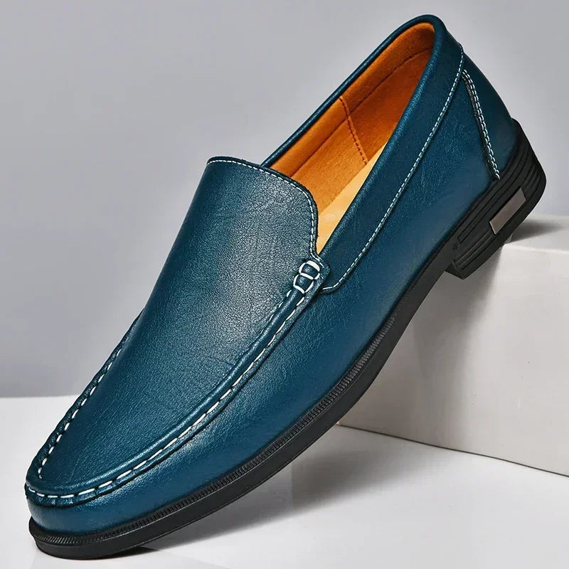 Men Dress Shoes Breath Driving Lazy Loafers Moccasins Genuine Leather Footwear Slip on Office Man Formal Wedding Party