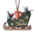 Wooden Christmas Sleigh Decoration Set Xmas Tree Hanging Ornaments Tabletop Display Rustic Holiday Home Decor Party Favors