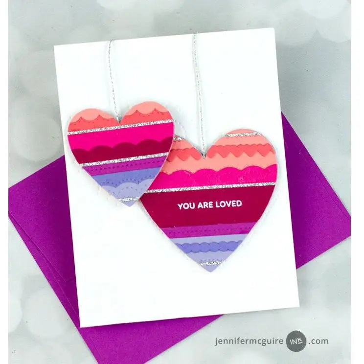 Valentine's Day Heart Love Letter Phrase Grid & Heart Pattern Embossing Metal Cutting Dies Clear Stamps Set for DIY Scrapbooking