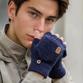 Men's Half Finger Gloves in Autumn and Winter Can Be Used for Writing and Office Work, Keeping Warm and Cold Proof