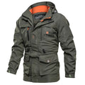 Men's Trench Raincoat Outdoor Windproof Waterproof Jacket Long Casual Workwear Style Coat Plus Size Hooded Anorak Hiking Camping