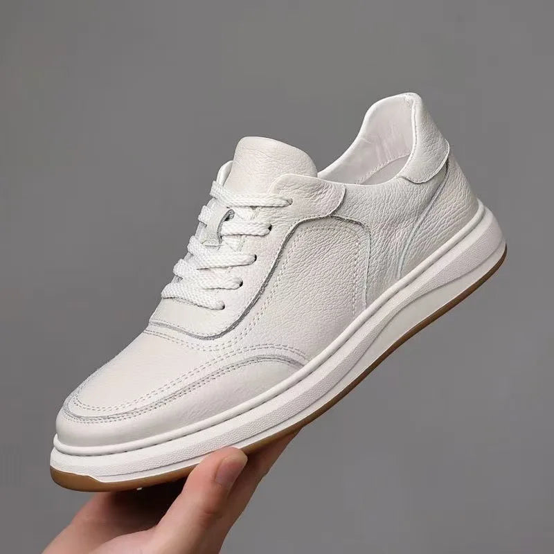 2026 New Men's Leather Shoes Casual Spring Autumn Fashionable Genuine Cowhide Slip-On Breathable Comfortable Anti-Slip Shoes