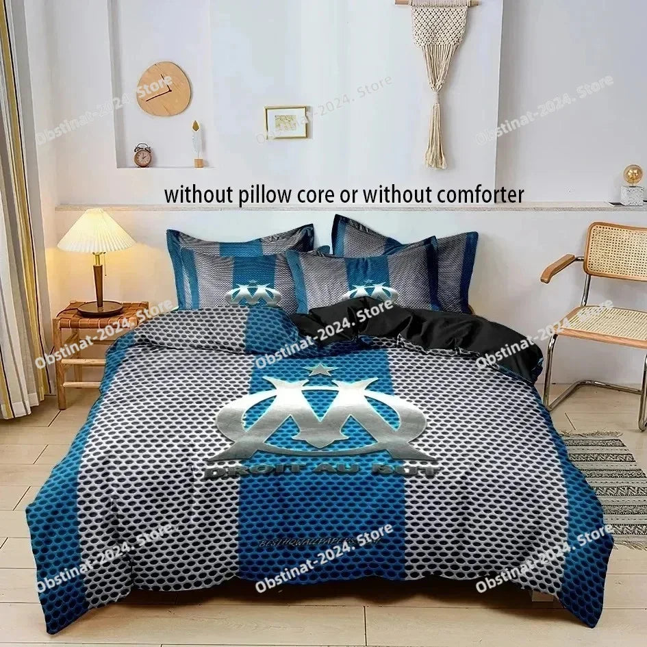M-marseille Fashion Digital printed Bedding set for Adult and boys bedroom，Duvetcover Pillowcase Double bed full size