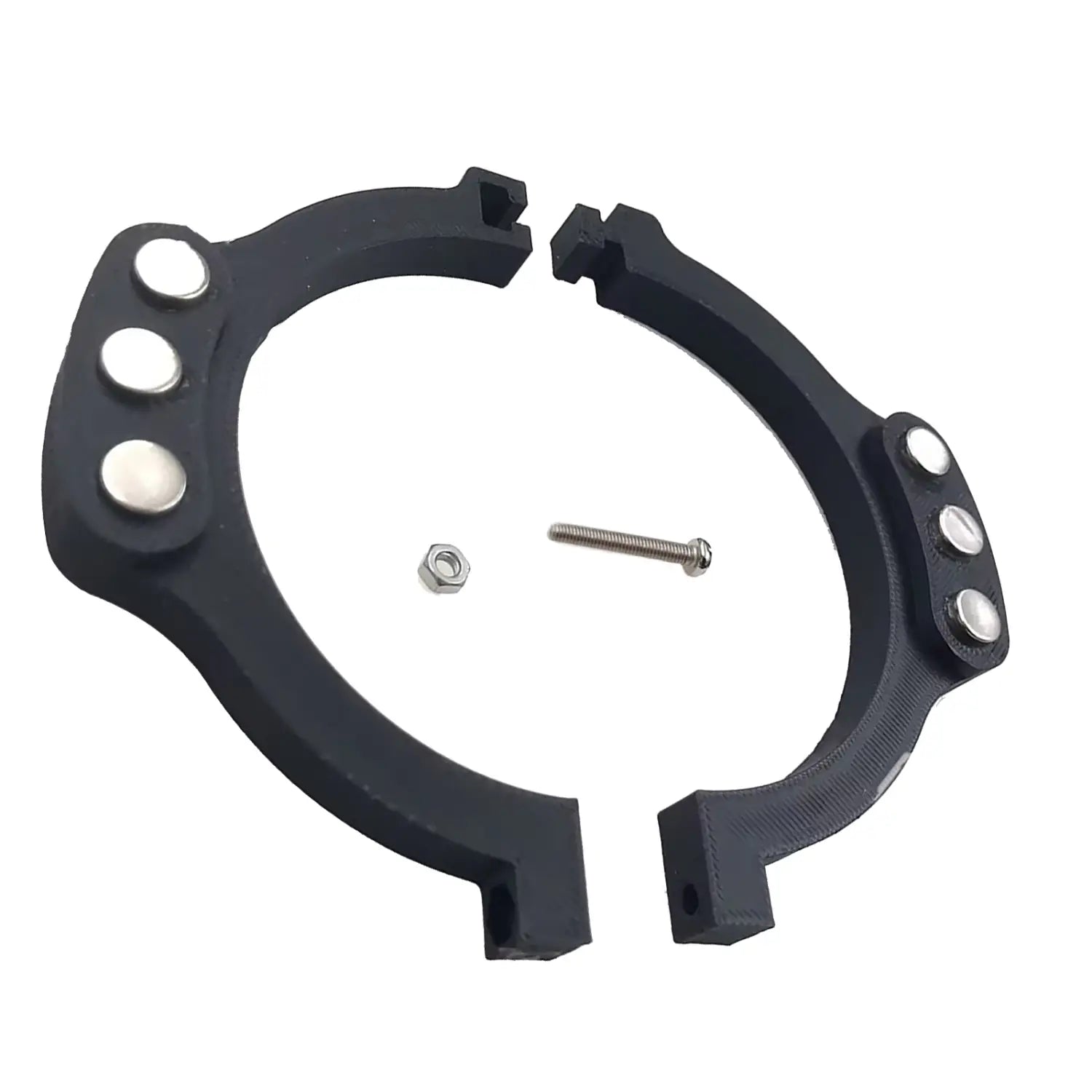 Abrazadera de plástico negro con remaches plateados y herrajes para el módulo de varillaje basculante magnético Logitech compatible con volantes G29 G920 G923.