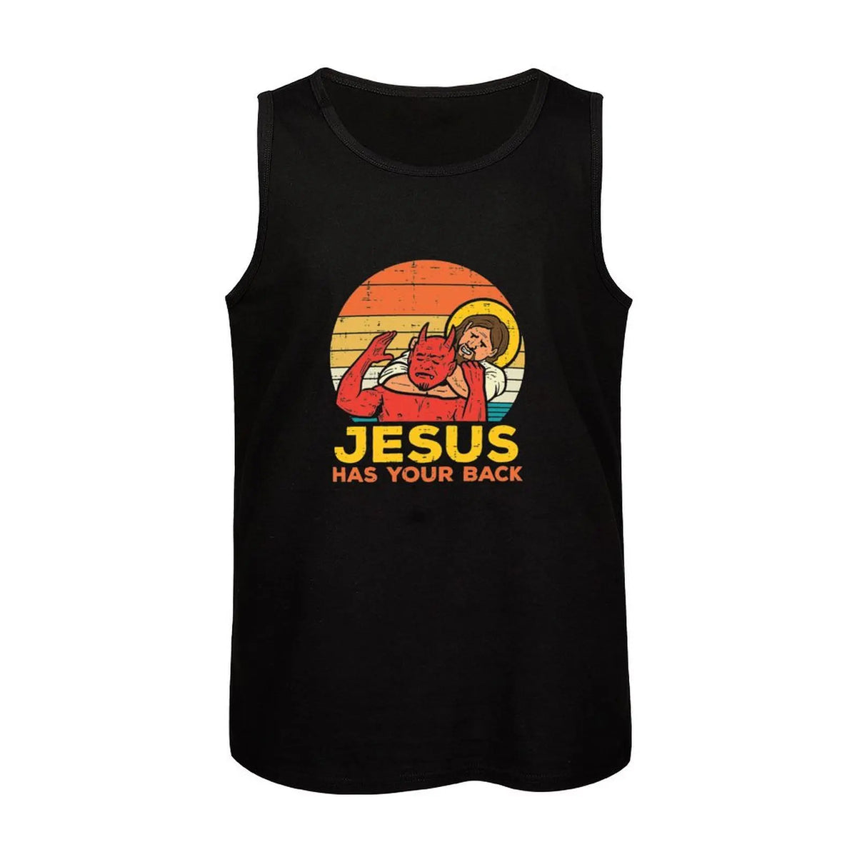 Jesus Has Your Back Jiu Jitsu Retro Christian Men Tank Top gym accessories men basketball