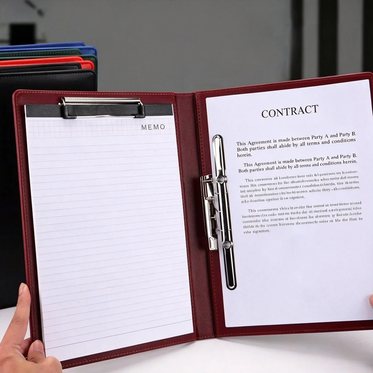 University A4 Leather Executive Portfolio Folder women Business  for Document Holder Clipboard Desk organizer Office Accessories