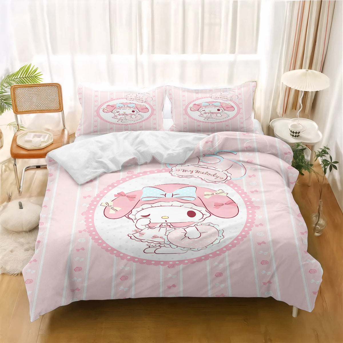 Bedding Set My Melody Duvet Cover Teen Bedroom 100% Polyester Decor Ultra Soft Comfortable Children Room New Various Size